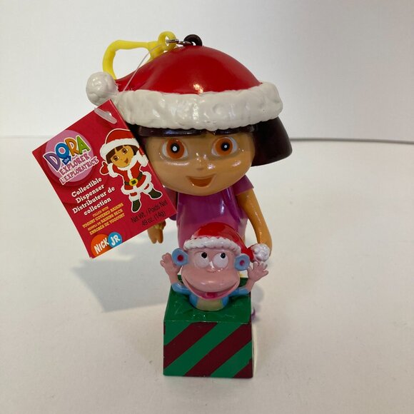 Vintage Dora The Explorer & Boots Christmas Keychain Candy Dispenser 2006 Nick - Picture 1 of 10